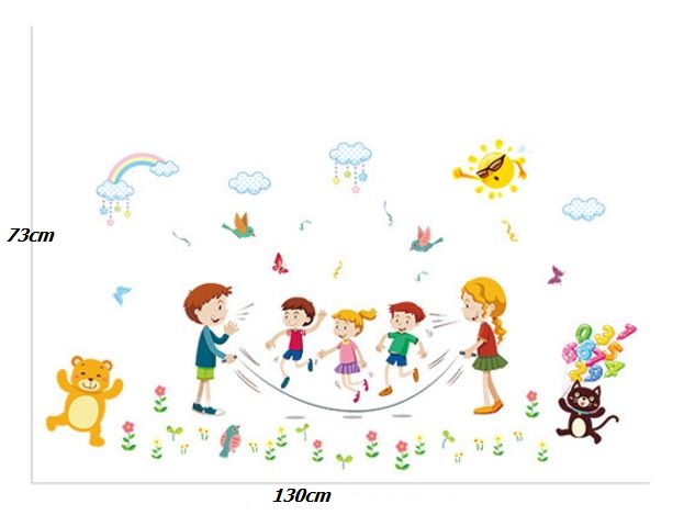 Decal bé chơi nhảy dây